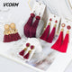 Bohemian Tassel Crystal Long Drop Earrings - Ctoox