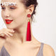 Bohemian Tassel Crystal Long Drop Earrings - Ctoox