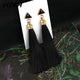 Bohemian Tassel Crystal Long Drop Earrings - Ctoox