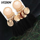 Bohemian Tassel Crystal Long Drop Earrings - Ctoox