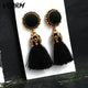 Bohemian Tassel Crystal Long Drop Earrings - Ctoox