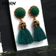 Bohemian Tassel Crystal Long Drop Earrings - Ctoox
