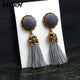 Bohemian Tassel Crystal Long Drop Earrings - Ctoox
