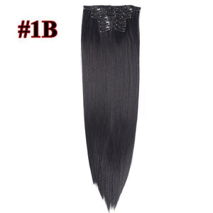 Leeons 16 colors 16 clips Long Straight Synthetic Hair Extensions - Ctoox