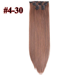 Leeons 16 colors 16 clips Long Straight Synthetic Hair Extensions - Ctoox