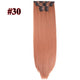 Leeons 16 colors 16 clips Long Straight Synthetic Hair Extensions - Ctoox