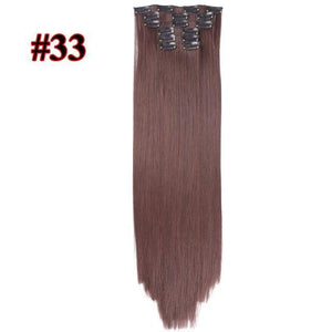 Leeons 16 colors 16 clips Long Straight Synthetic Hair Extensions - Ctoox
