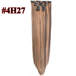 Leeons 16 colors 16 clips Long Straight Synthetic Hair Extensions - Ctoox
