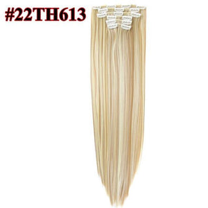 Leeons 16 colors 16 clips Long Straight Synthetic Hair Extensions - Ctoox