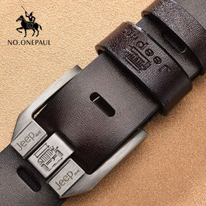 Genuine Leather Belt For Men High Quality Black Buckle