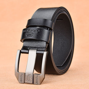 Genuine Leather Belt For Men High Quality Black Buckle