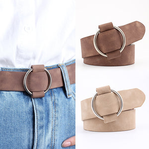Round buckle belts for female leisure jeans
