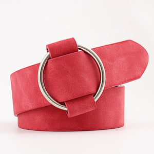 Round buckle belts for female leisure jeans