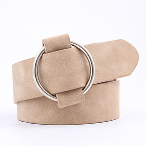 Round buckle belts for female leisure jeans