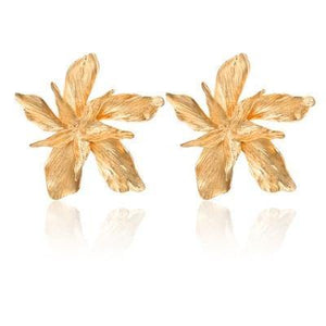 Docona Elegance Silver Gold Big Flower Drop Dangle Earring - Ctoox