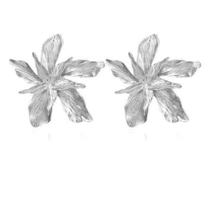 Docona Elegance Silver Gold Big Flower Drop Dangle Earring - Ctoox