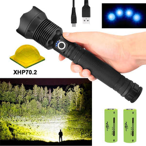 Led flashlight 90000 lumens xhp70.2 most powerful flashlight - Ctoox