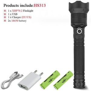 Led flashlight 90000 lumens xhp70.2 most powerful flashlight - Ctoox