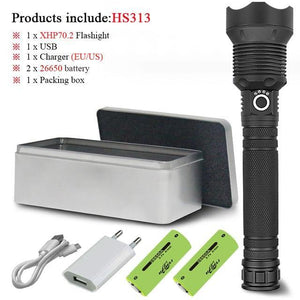 Led flashlight 90000 lumens xhp70.2 most powerful flashlight - Ctoox