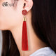 Bohemian Tassel Crystal Long Earrings - Ctoox