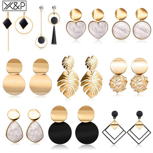 Korean Heart Statement Drop Earrings
