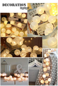 Fairy 4cm Cotton Balls String Lights - Ctoox