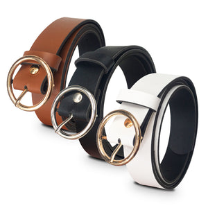 Round buckle belts for female leisure jeans