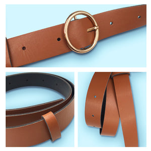 Round buckle belts for female leisure jeans