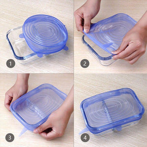 Reusable silicon stretch lids 6pcs - Ctoox
