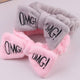 OMG Letter Coral Fleece Bow Hairbands For Women