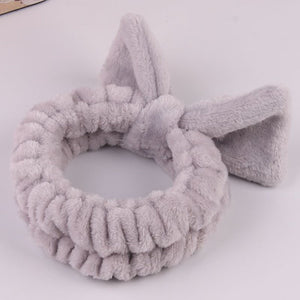 OMG Letter Coral Fleece Bow Hairbands For Women