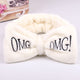 OMG Letter Coral Fleece Bow Hairbands For Women