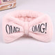 OMG Letter Coral Fleece Bow Hairbands For Women