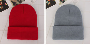 New Beanies Knitted Solid Cute Hat for Girls