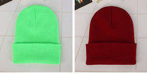 New Beanies Knitted Solid Cute Hat for Girls