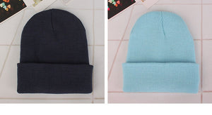 New Beanies Knitted Solid Cute Hat for Girls