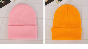 New Beanies Knitted Solid Cute Hat for Girls