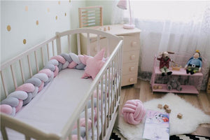 Baby Bumper Bed Braid Knot Pillow Cushion - Ctoox
