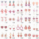 Korean Pink Flower Sweet Geometric Earring