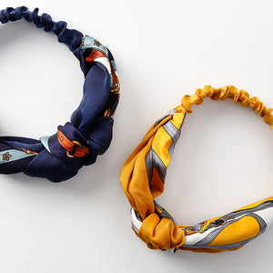 Fabric Cross Knotted Bow Chiffon Floral Hair Band