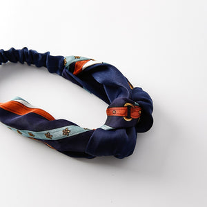 Fabric Cross Knotted Bow Chiffon Floral Hair Band