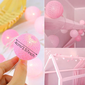 Fairy 4cm Cotton Balls String Lights - Ctoox