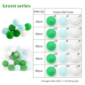 Fairy 4cm Cotton Balls String Lights - Ctoox