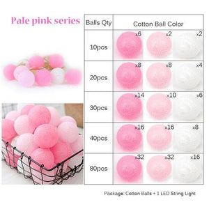 Fairy 4cm Cotton Balls String Lights - Ctoox