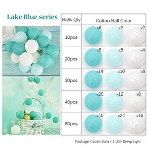 Fairy 4cm Cotton Balls String Lights - Ctoox