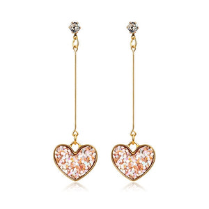Korean Heart Statement Drop Earrings