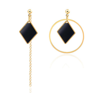 Korean Heart Statement Drop Earrings