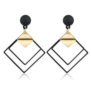 Korean Heart Statement Drop Earrings