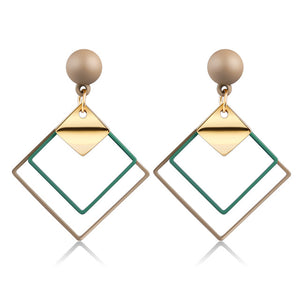 Korean Heart Statement Drop Earrings