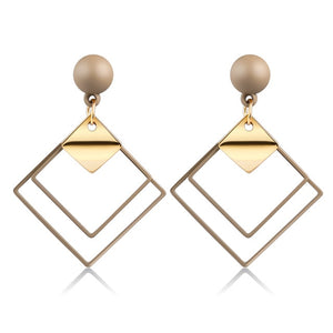 Korean Heart Statement Drop Earrings
